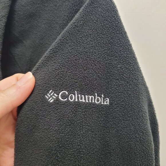 Columbia Women's Black Fleece 1/4 Zip Mock Neck Pullover Base Layer Size L - Picture 2 of 5